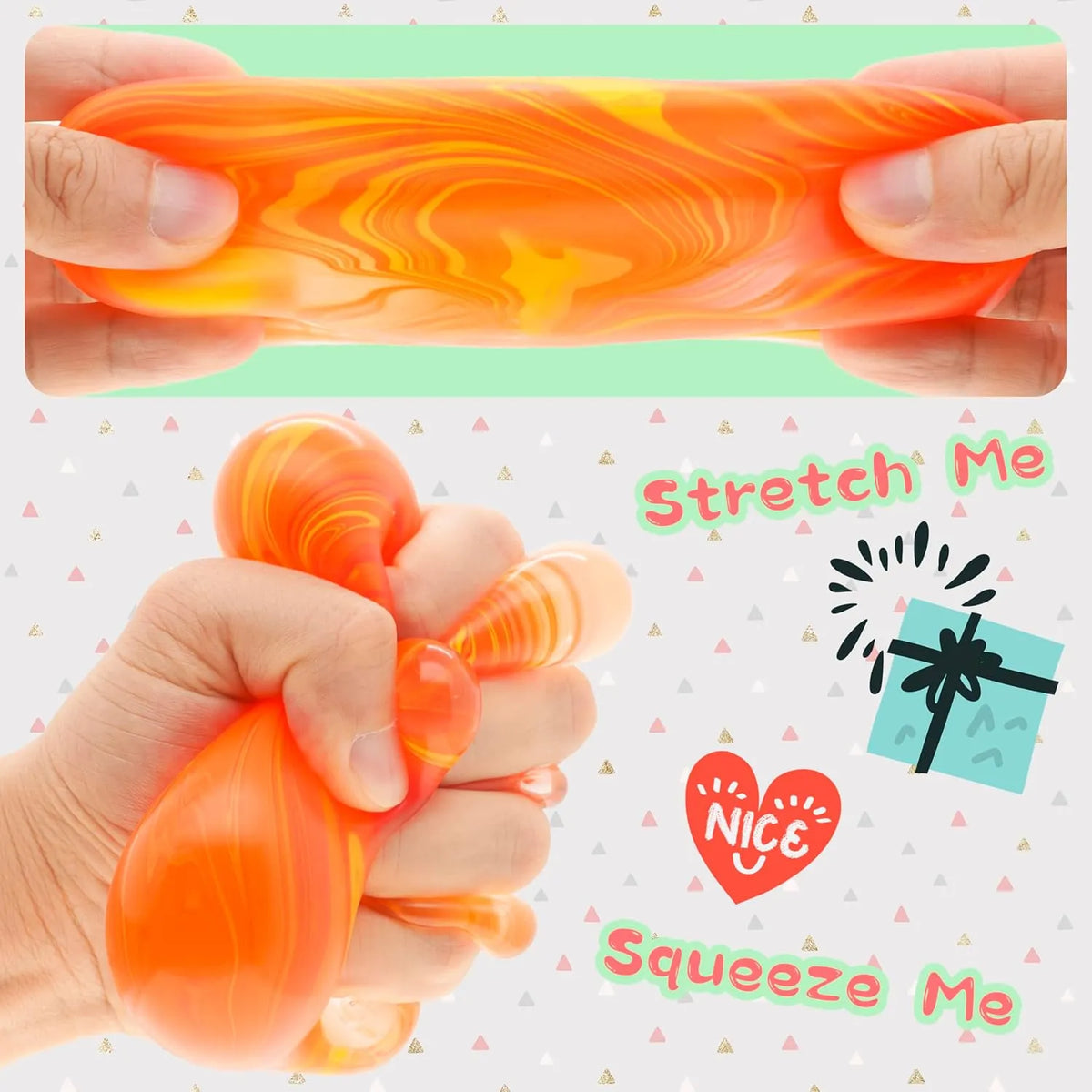 NeeDoh Nice Cube ?C Solid Squish ?C Yellow & Orange