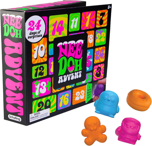 Schylling NeeDoh Squishmas Advent Calendar – 24 Mini Squeeze Toys – Christmas Countdown – Ages 3 to Adult
