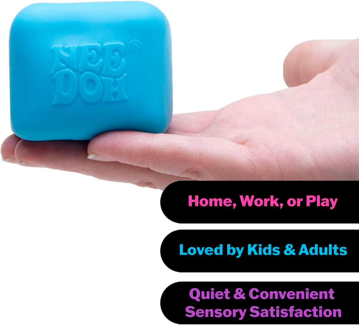 Schylling NeeDoh Nice Cube Glow – Squeeze Toy with a Super Solid Squish