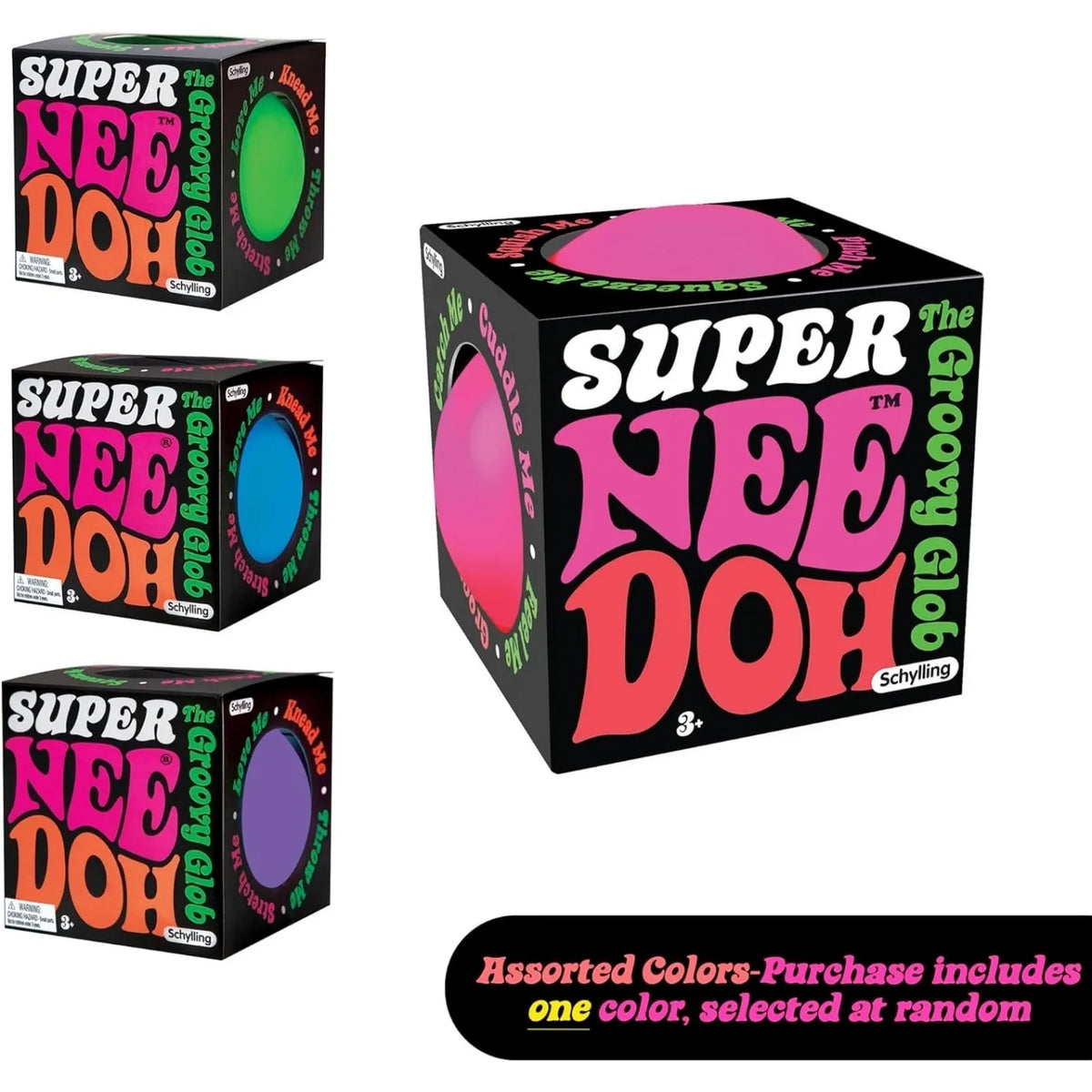 Super NeeDoh – Jumbo Stress Ball – 4.5” – Assorted