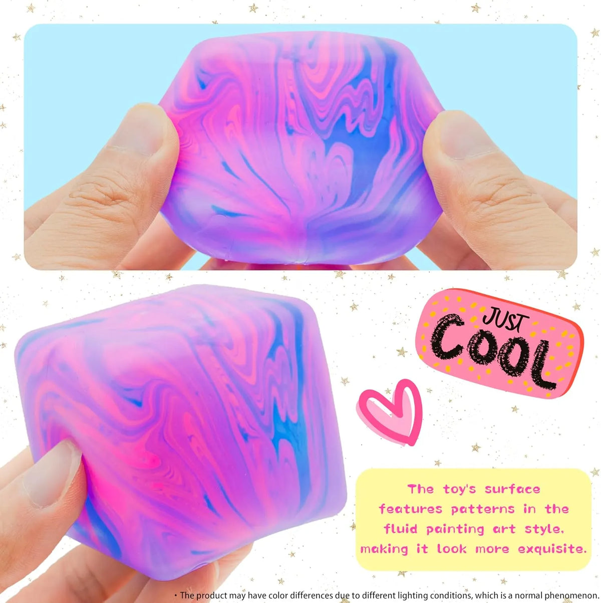 NeeDoh Nice Cube ?C Solid Squish ?C Pink & Blue