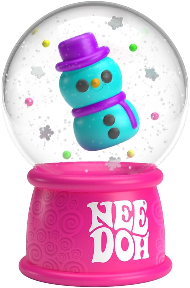 Schylling NeeDoh Squishmas Squish N’ Snow Globes – Christmas Squeeze Toy – Assorted Colors – Ages 3 to Adult (Pack of 1)