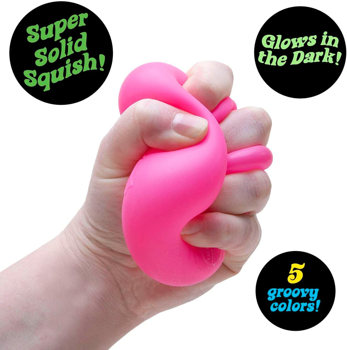 Schylling NeeDoh Nice Cube Glow – Squeeze Toy with a Super Solid Squish