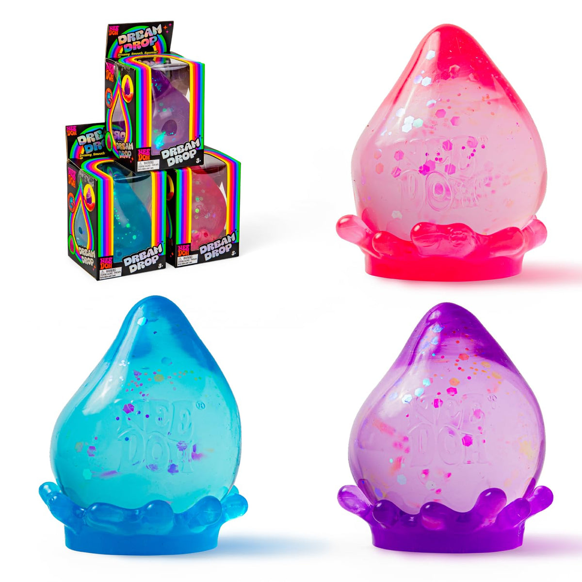 Schylling NeeDoh Gumdrop – Textured Sensory Toy with Super Solid Squish – 2.5 Tall – Colors May Vary (Pack of 1)