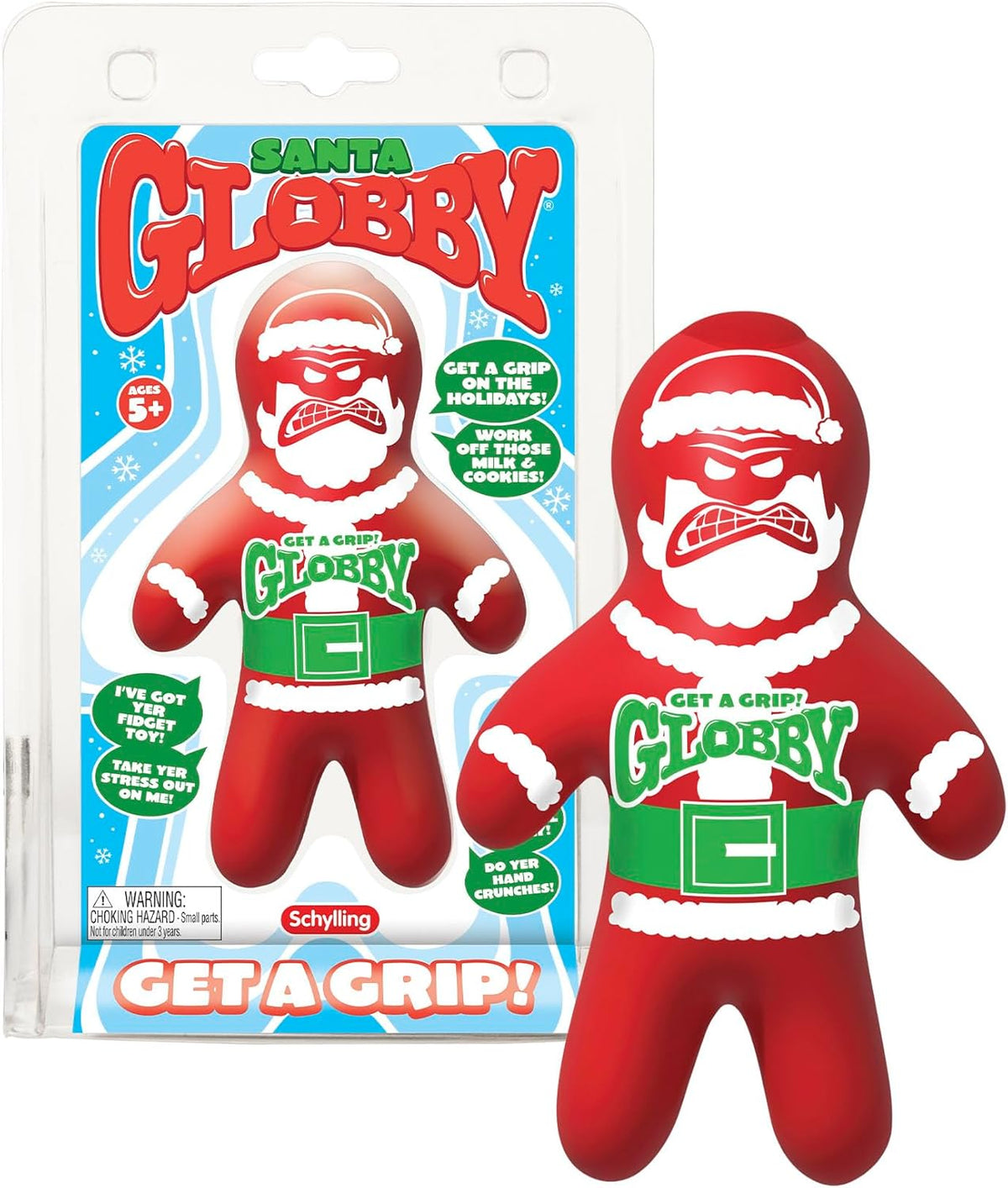 Schylling NeeDoh – Squishmas 2024 – Santa Globby – One Per Box