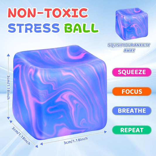 4Pcs Needoh-Nice Squishy Cube. Ice Cube Stress Relief Fidget Toys. Squeeze Doh Cube Squishy Fidget Toys for Kids Adults. Sensory Stress Balls for Autism Anxiety Relief (small)