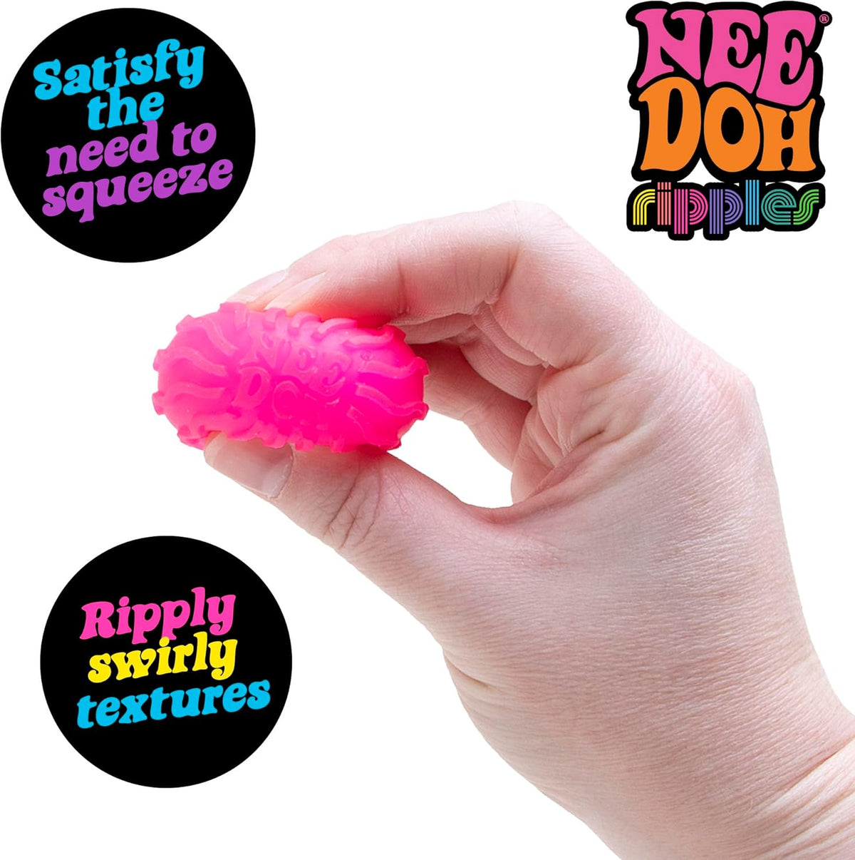 NeeDoh Teenie 10-Pack – 5 Styles of Teenie Squishies- Nice Ice Baby. Original. Swirl. Ripples. Glow – Ages 3 and Up – 10 Teenies Per Pack
